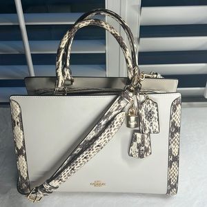 EUC Coach Zoe Carryall with Exotic Snake Skin Details